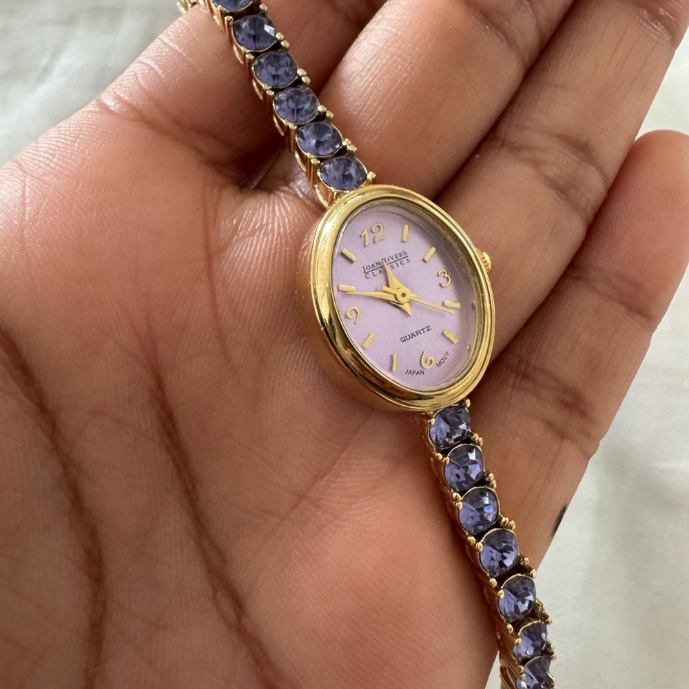 Vintage Joan rivers watch with purple gems